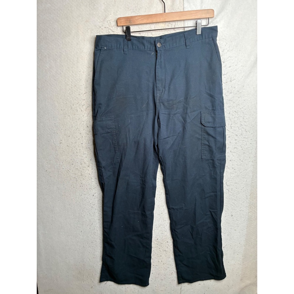 Genuine Dickies Mens Navy Blue Cargo Pants Straight Leg Workwear 36x34 GP3038DN